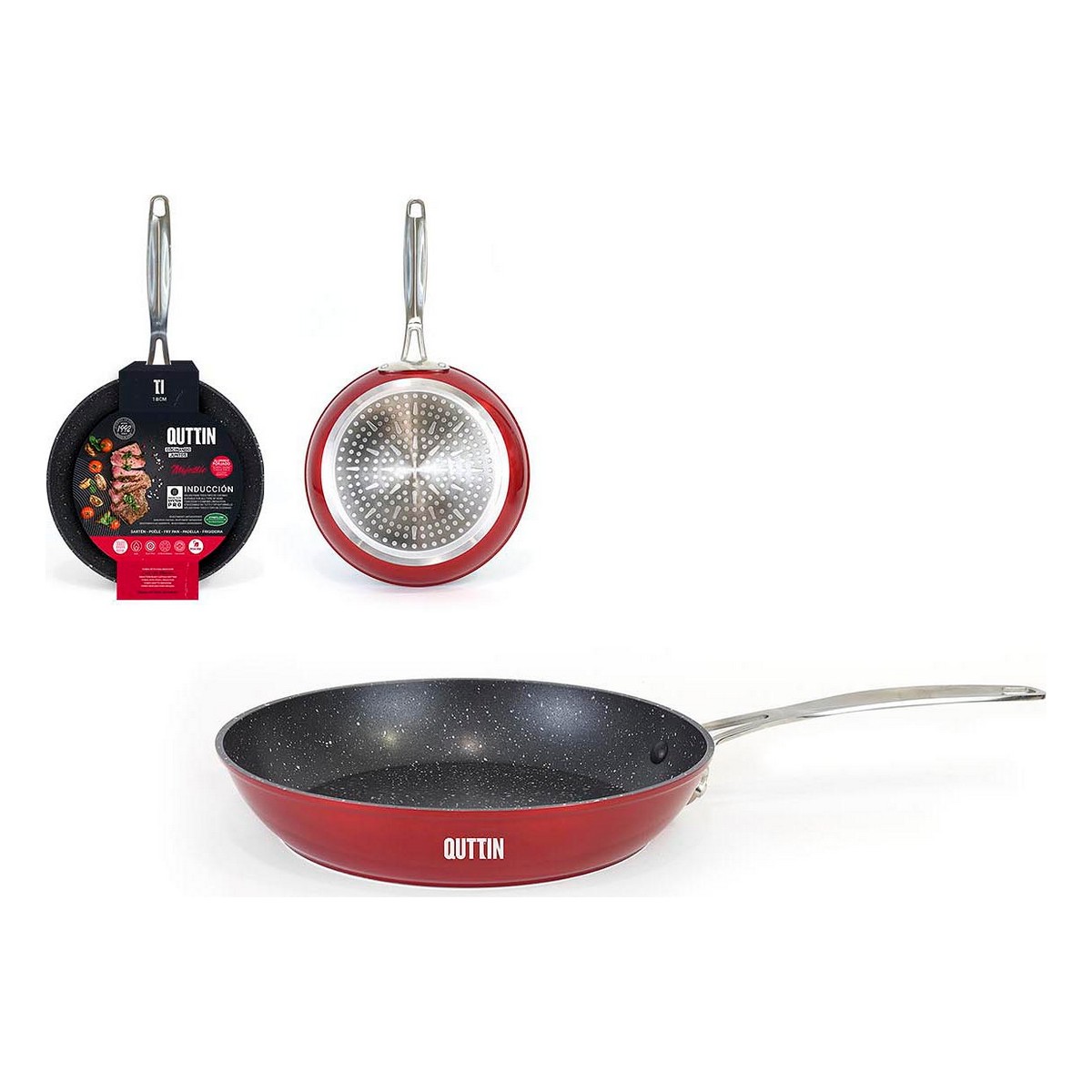 Non-stick-panna Quttin Majestic Röd (18 cm) - 2