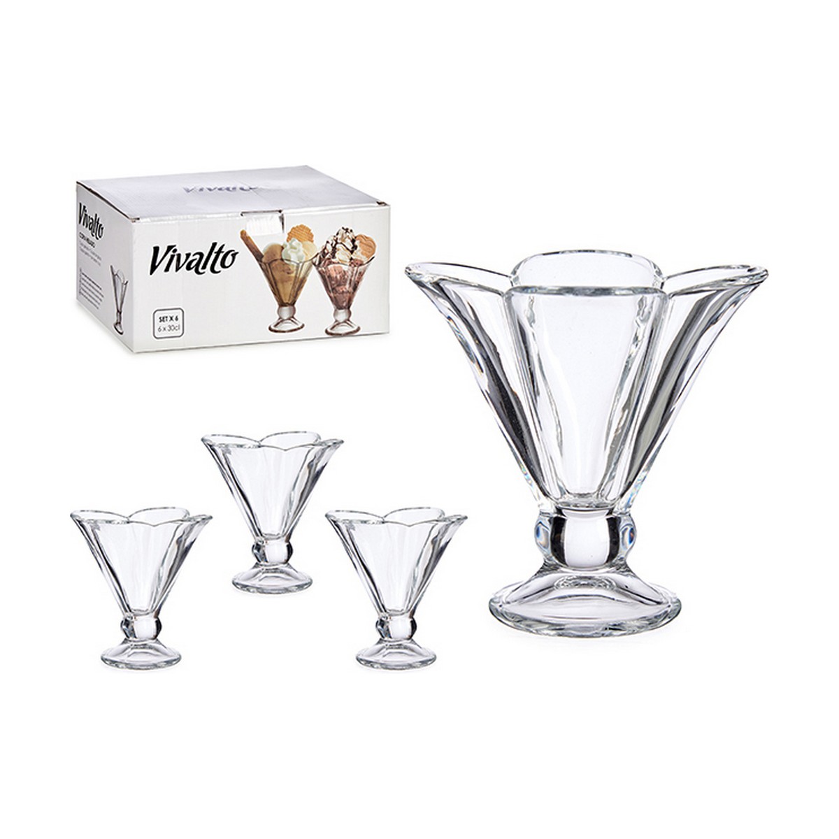 Glass- och milkshakeglas Glas Transparent 6 antal (200 ml) - 2