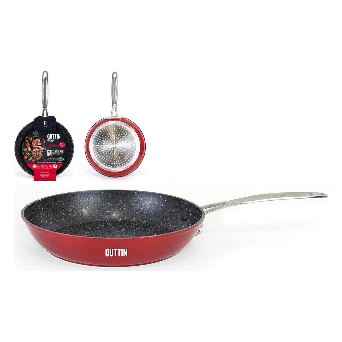 Non-stick-panna Quttin Majestic Röd Ø 30 cm 30,5 x 50,5 cm - 2