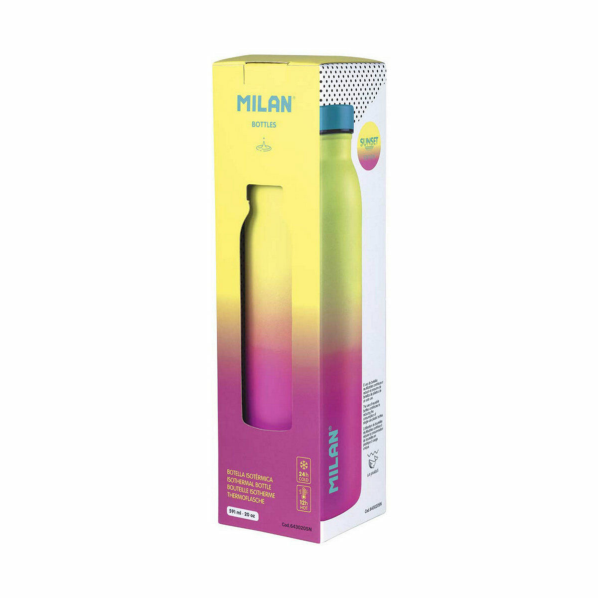 Termos Milan Rosa Rostfritt stål Gul (591 ml) - 2