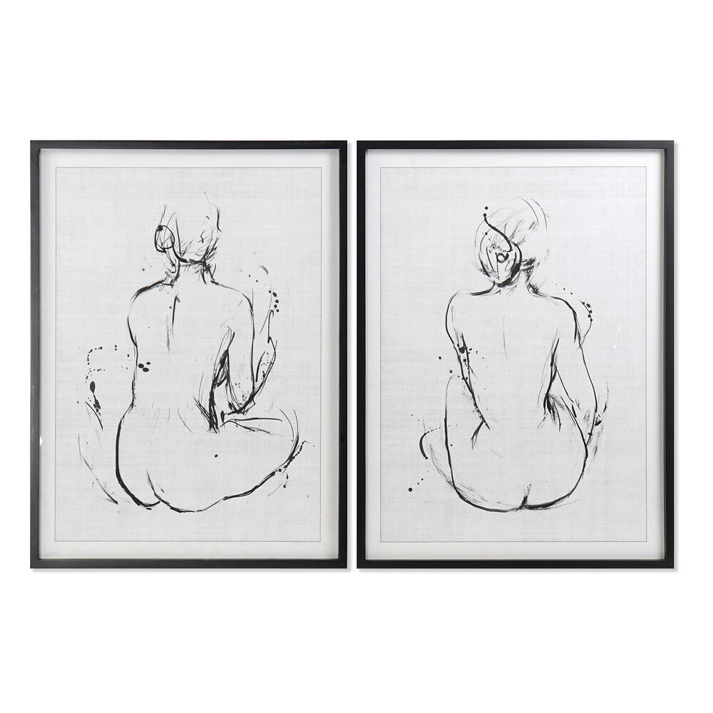 Tavla DKD Home Decor 70 x 2,5 x 90 cm Kvinna Modern (2 antal) - 2