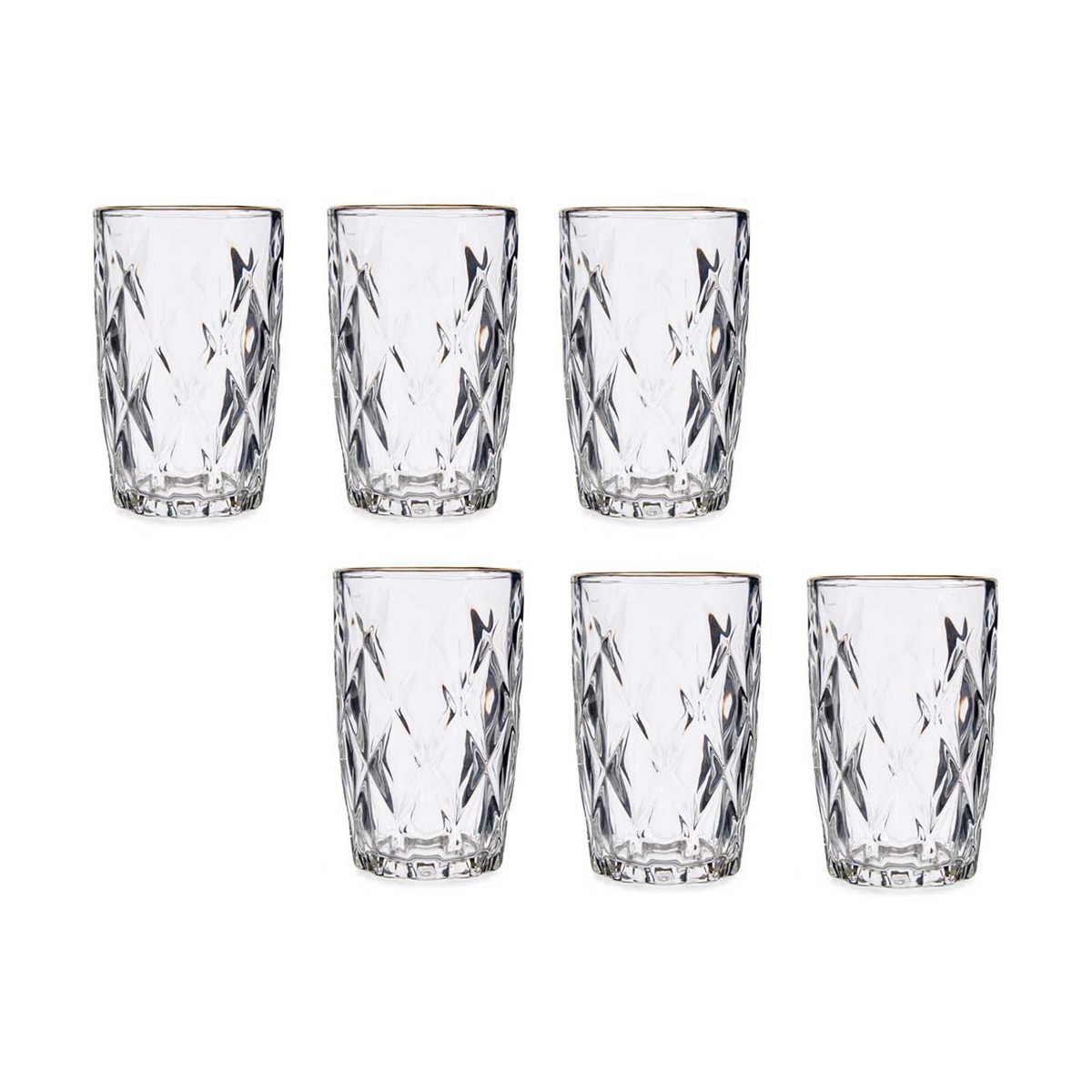 Glas Diamant Gyllene Transparent Glas 6 antal (340 ml) - 2
