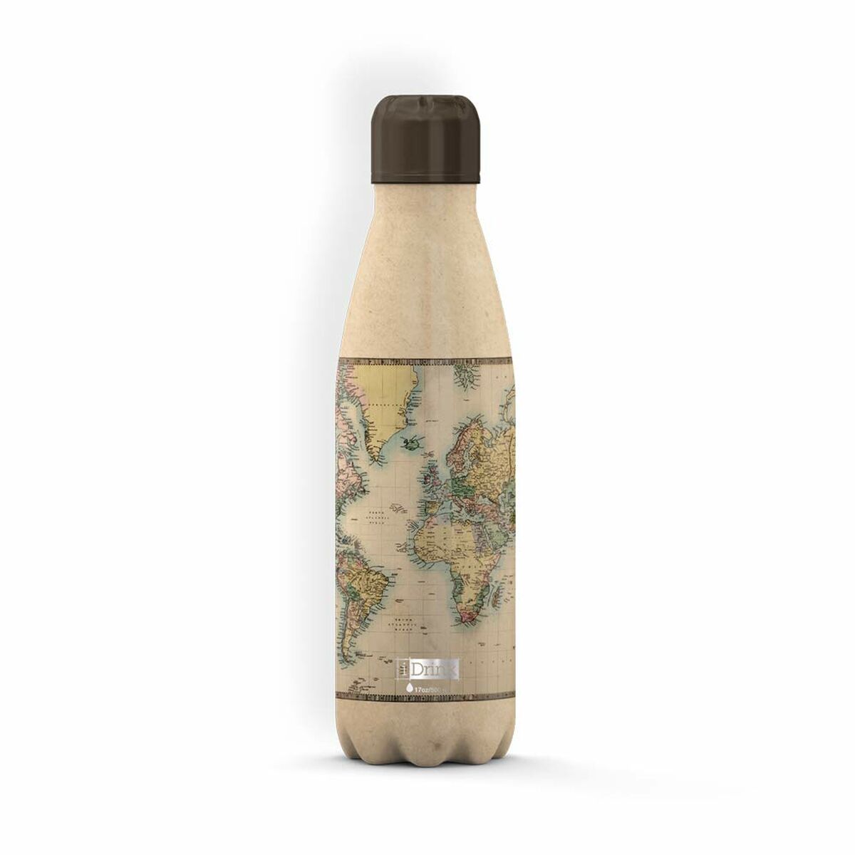Termoflaskan iTotal Beige Världskarta Rostfritt stål (500 ml) - 3