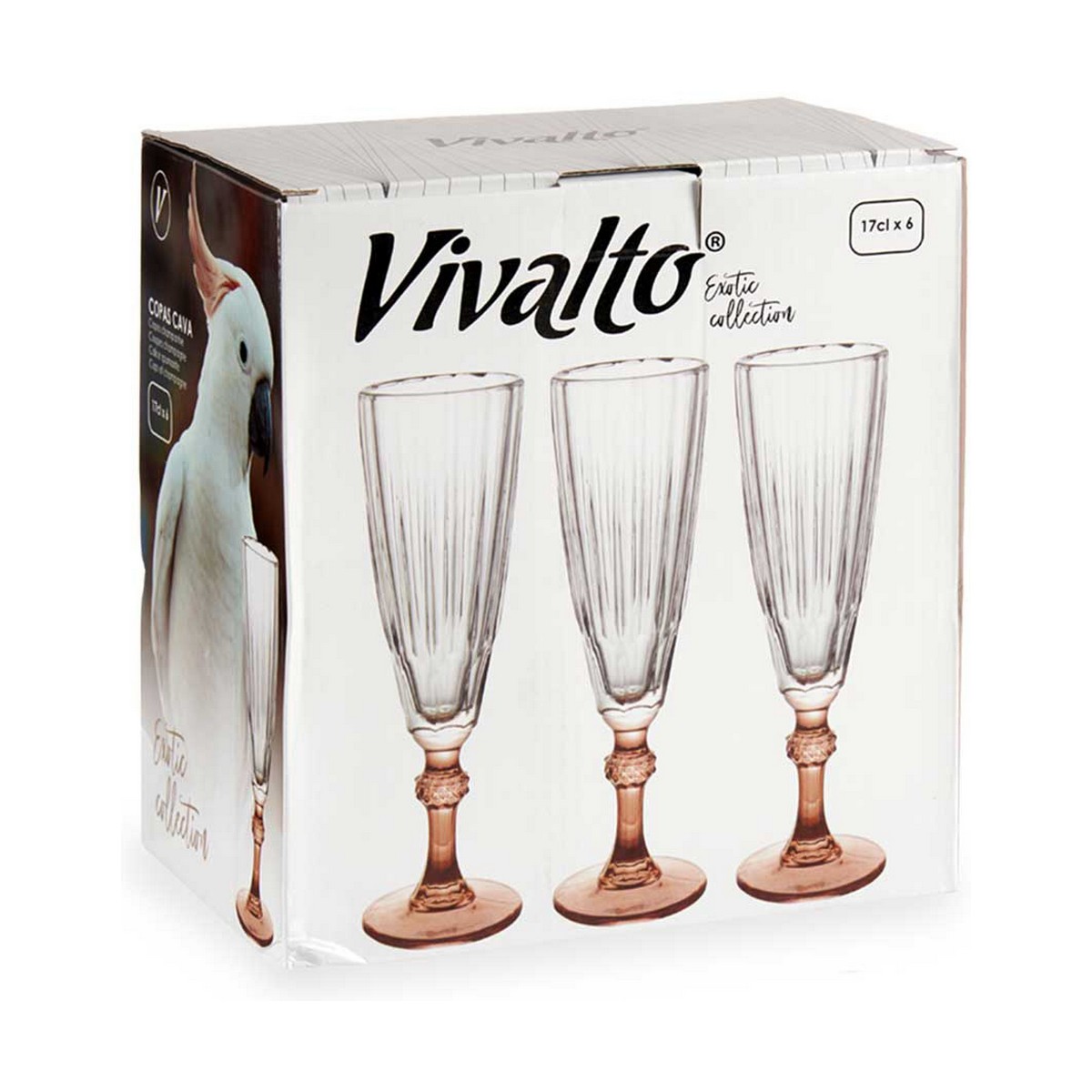 Champagneglas Exotic Glas Brun 6 antal (170 ml) - 2