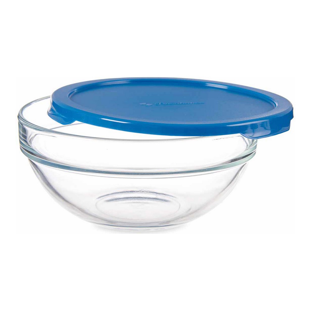 Rund matlåda med lock Chefs Blå Plast Glas (595 ml) (14 x 6,3 x 14 cm) - 2