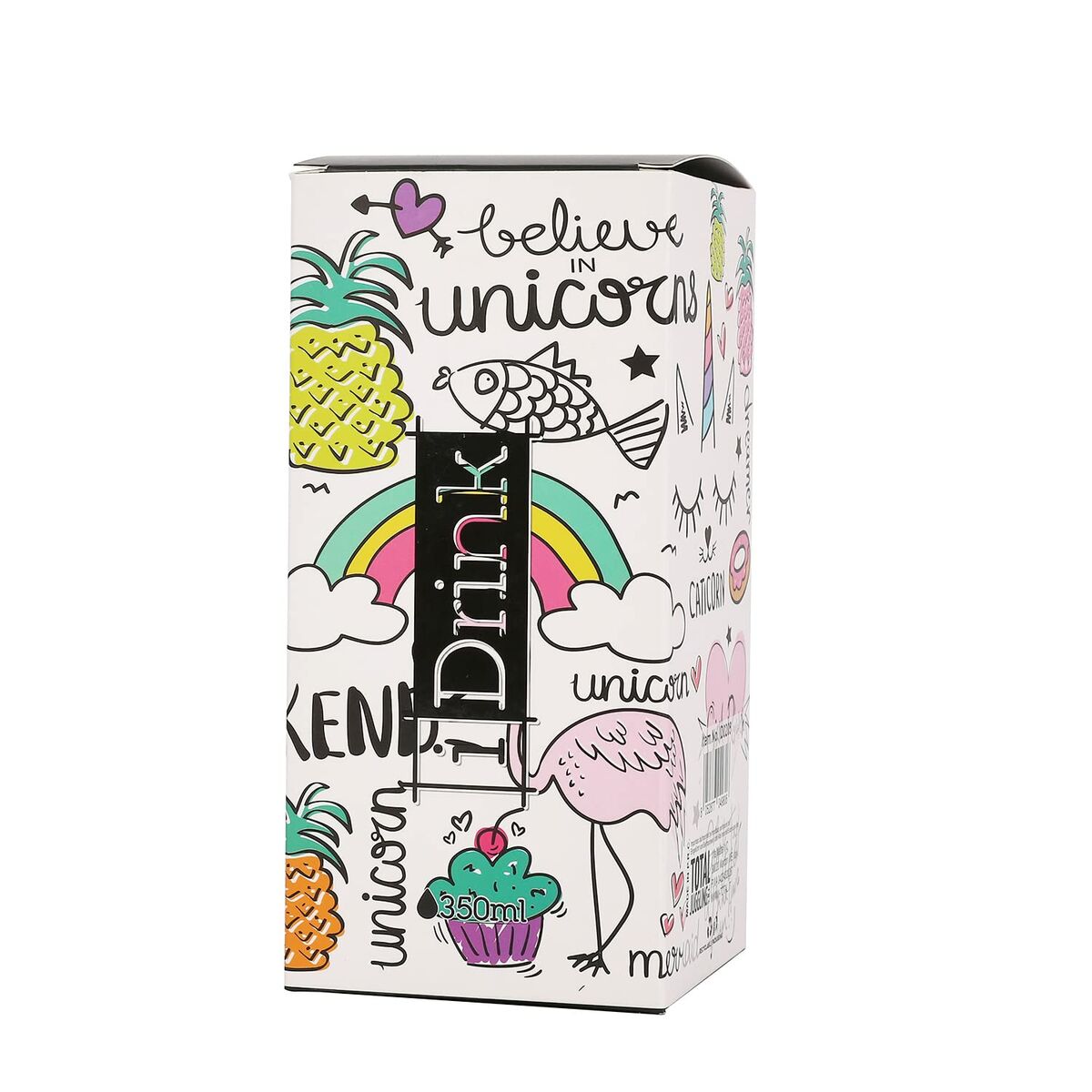 Termosmugg med lock iTotal Vit Enhörning Dubbel vägg Rostfritt stål 350 ml - 2