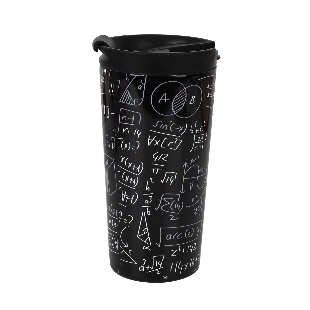 Termosmugg med lock iTotal Mathematics Svart Dubbel vägg Rostfritt stål 350 ml - 4