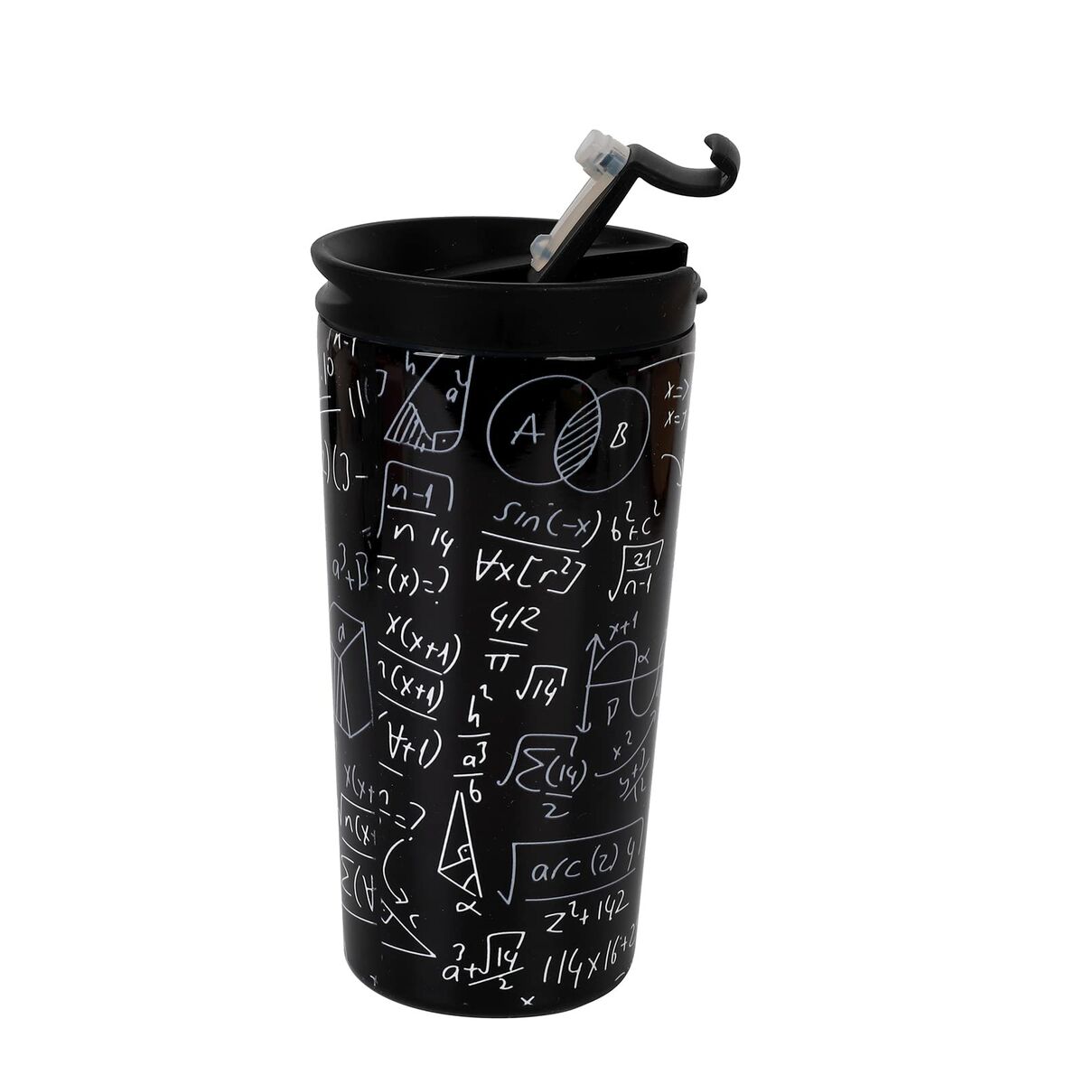Termosmugg med lock iTotal Mathematics Svart Dubbel vägg Rostfritt stål 350 ml - 3