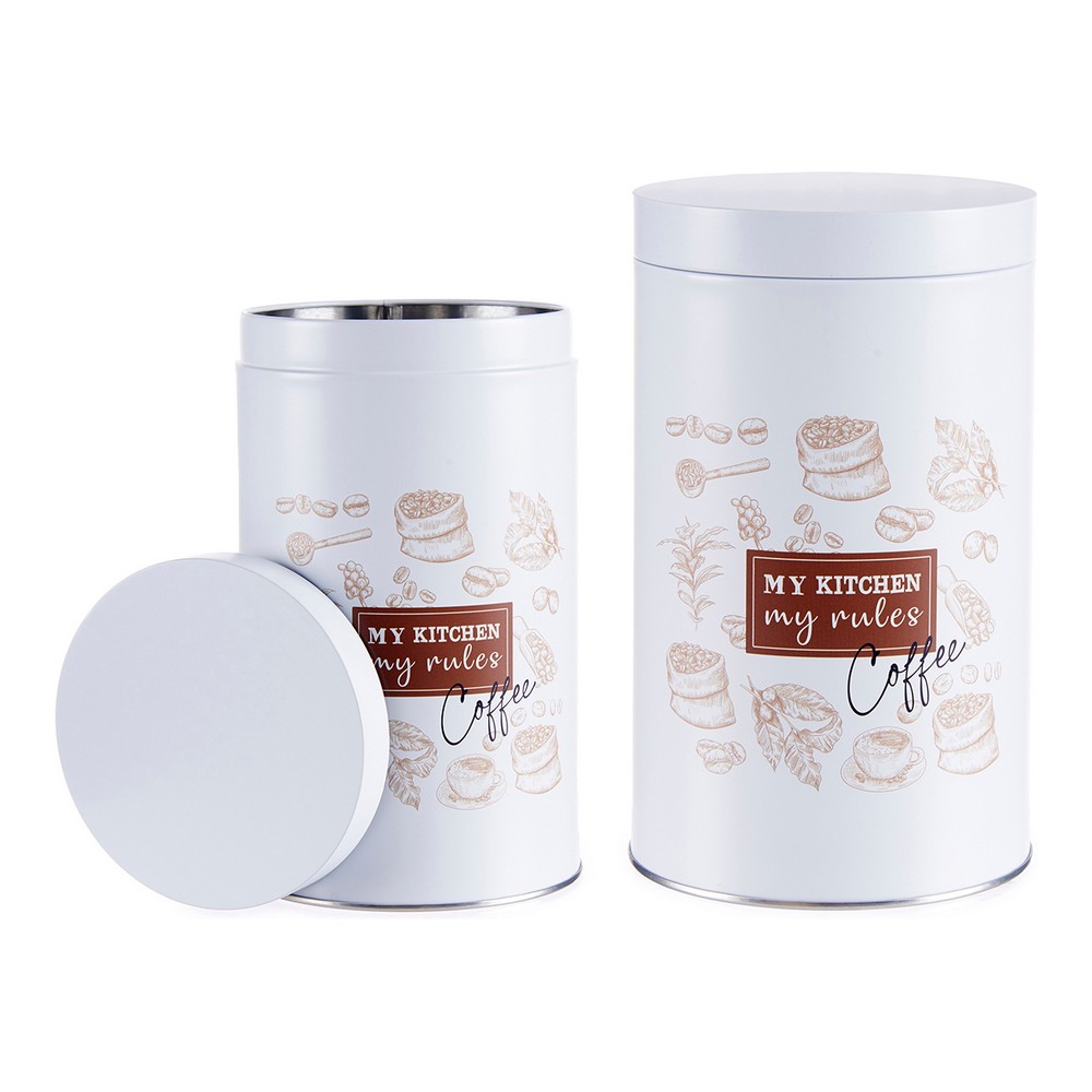 Burk Kaffe/ Café 10,4 x 18,2 x 10,4 cm Vit Tenn - 3
