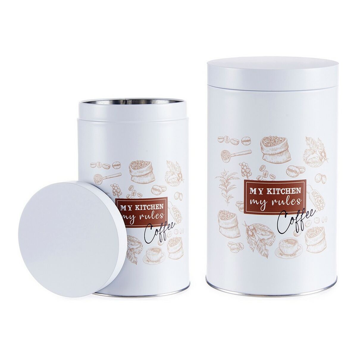 Burk Kaffe/ Café 10,4 x 18,2 x 10,4 cm Vit Tenn - 6