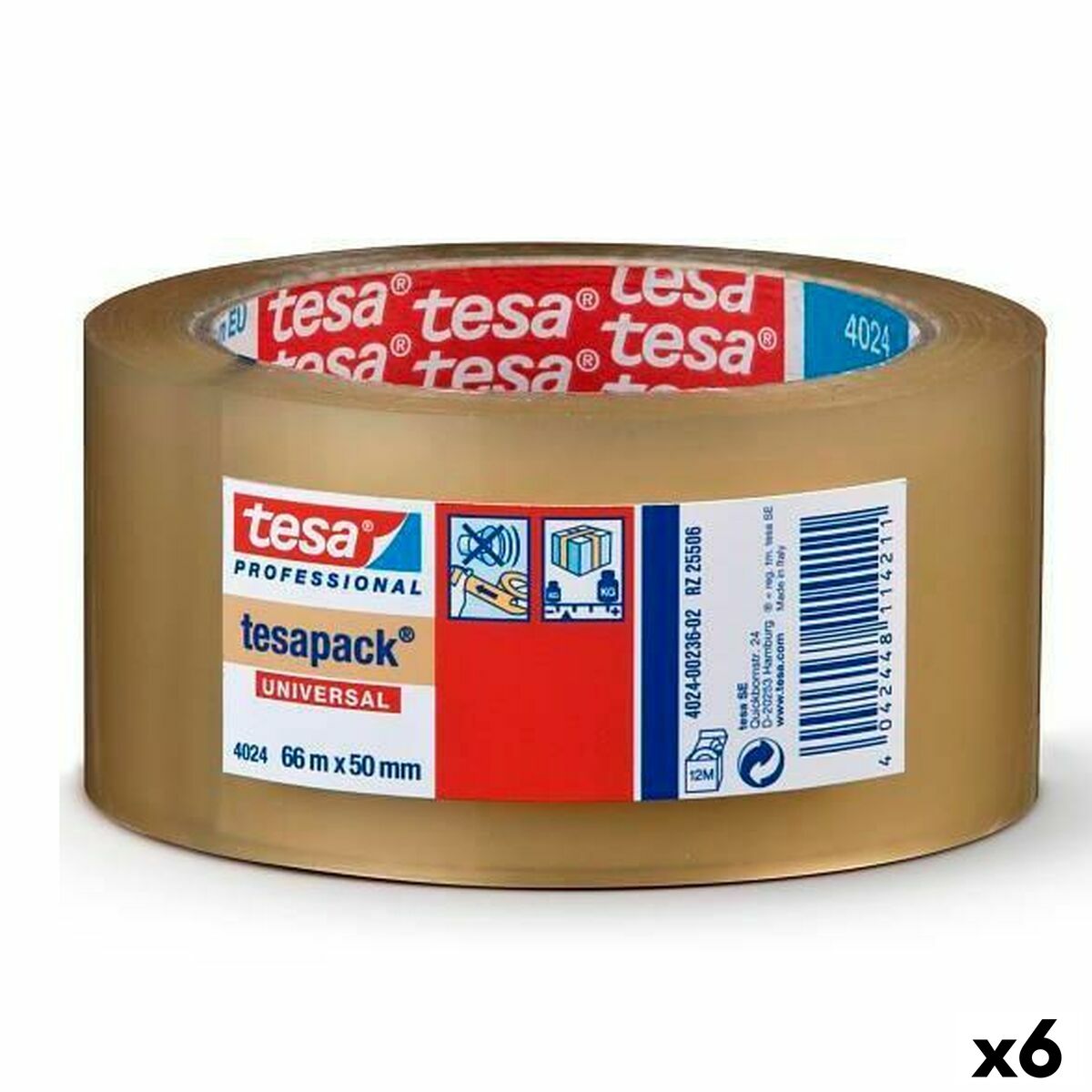 Självhäftande band TESA TESAPACK Förpackning 6 antal