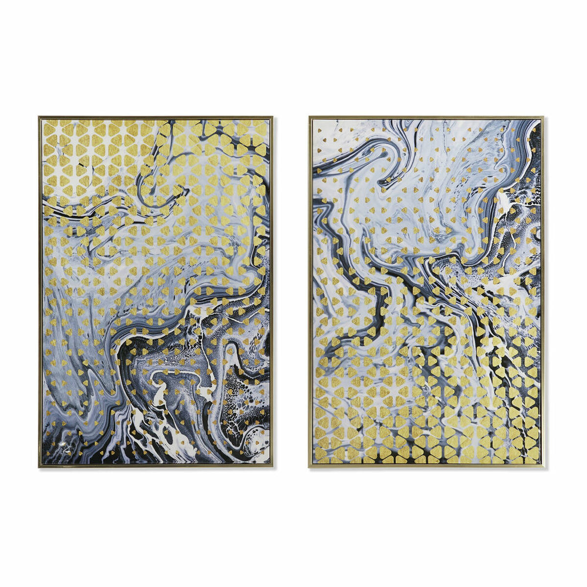 Tavla DKD Home Decor Abstrakt 60 x 3 x 90 cm Modern Lackad (2 antal) - 4