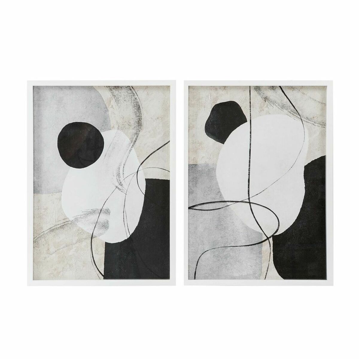 Tavla DKD Home Decor 50 x 2,5 x 70 cm Abstrakt Modern (2 antal) - 4