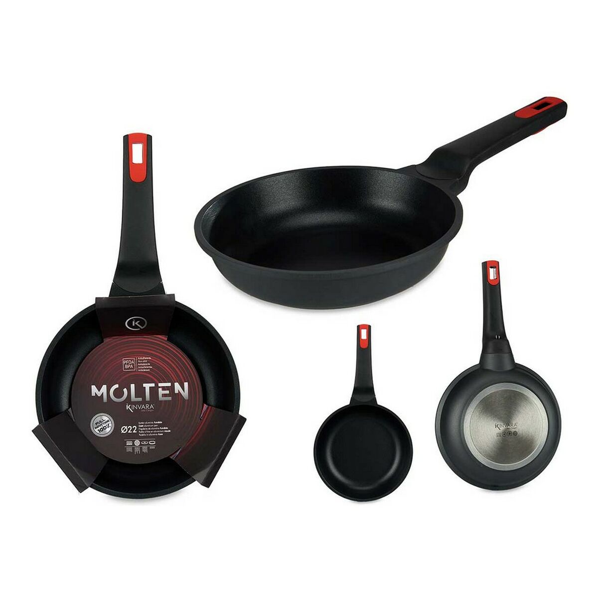 Stekpanna Molten Svart Aluminium (Ø 22 cm) - 8