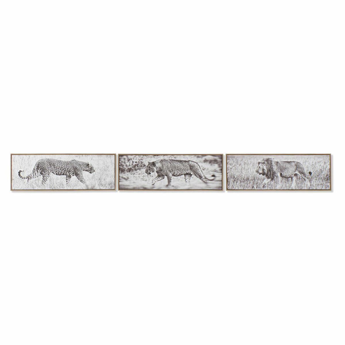 Tavla DKD Home Decor 92,5 x 3,5 x 32 cm Kolonial Djungel (3 Delar) - 5