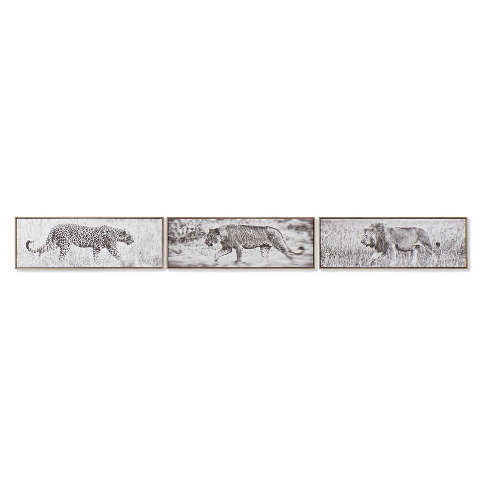 Tavla DKD Home Decor 92,5 x 3,5 x 32 cm Kolonial Djungel (3 Delar) - 2