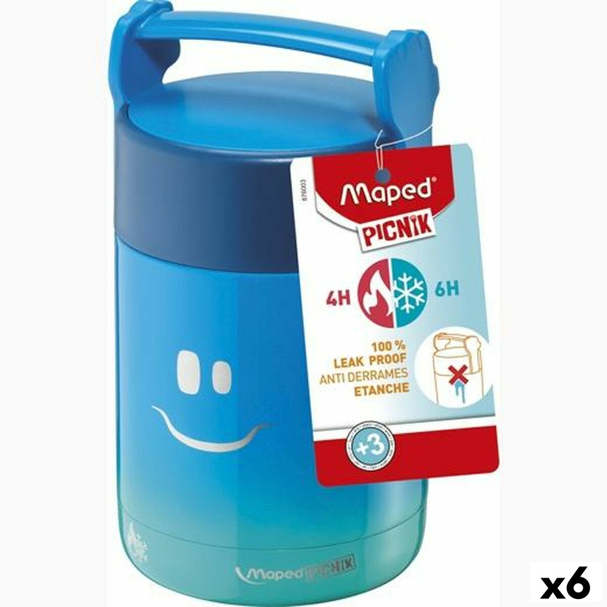 Rund matlåda med lock Maped Blå Rostfritt stål 350 ml (6 antal)
