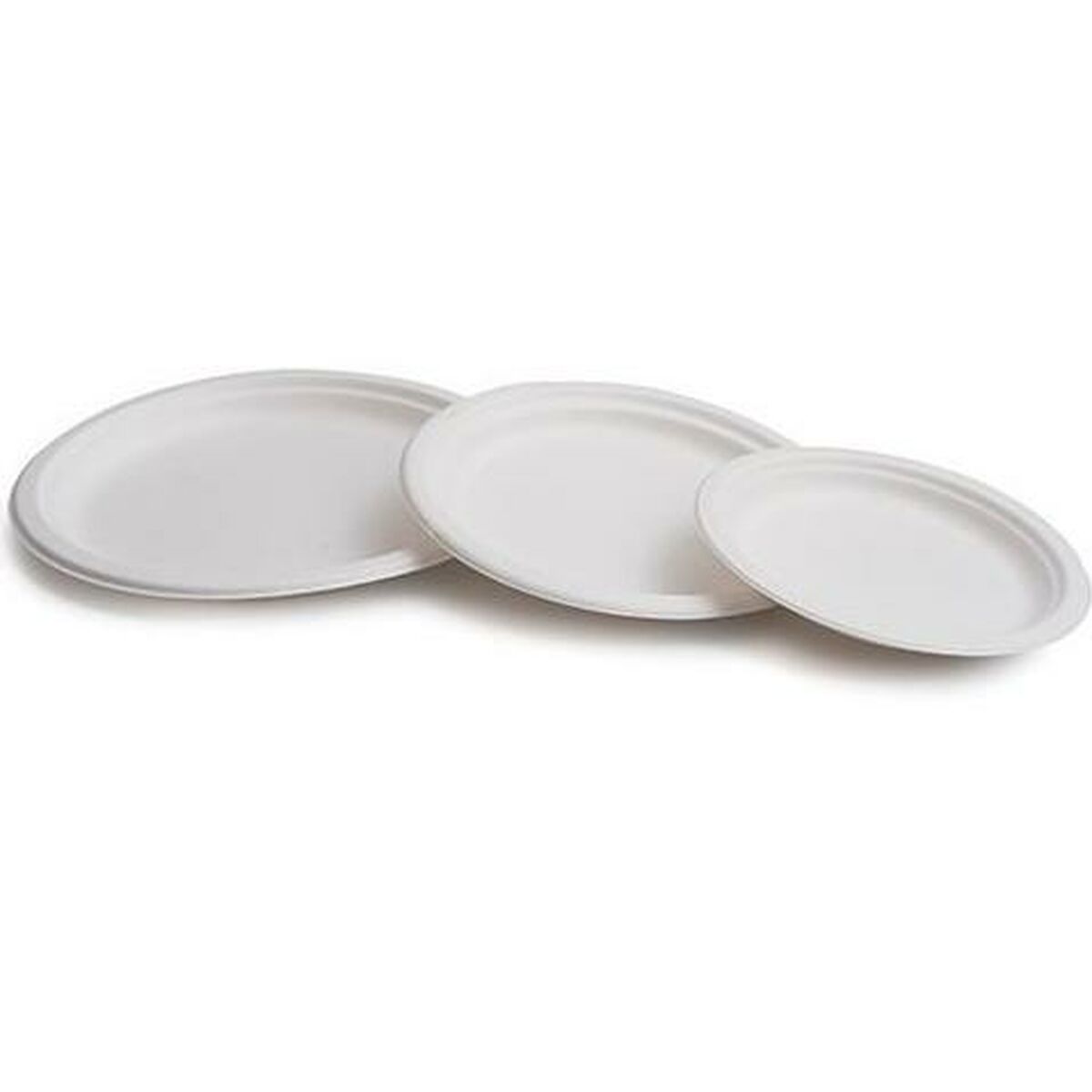 Tallrik Disponibel ø 22,5 cm Vit Biologiskt nedbrytbar 50 antal