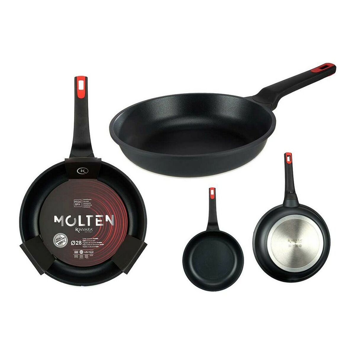 Stekpanna Molten Svart Aluminium (Ø 28 cm) - 8