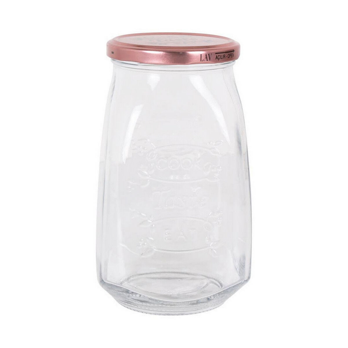 Genomskinlig glasburk Tasty Med lock