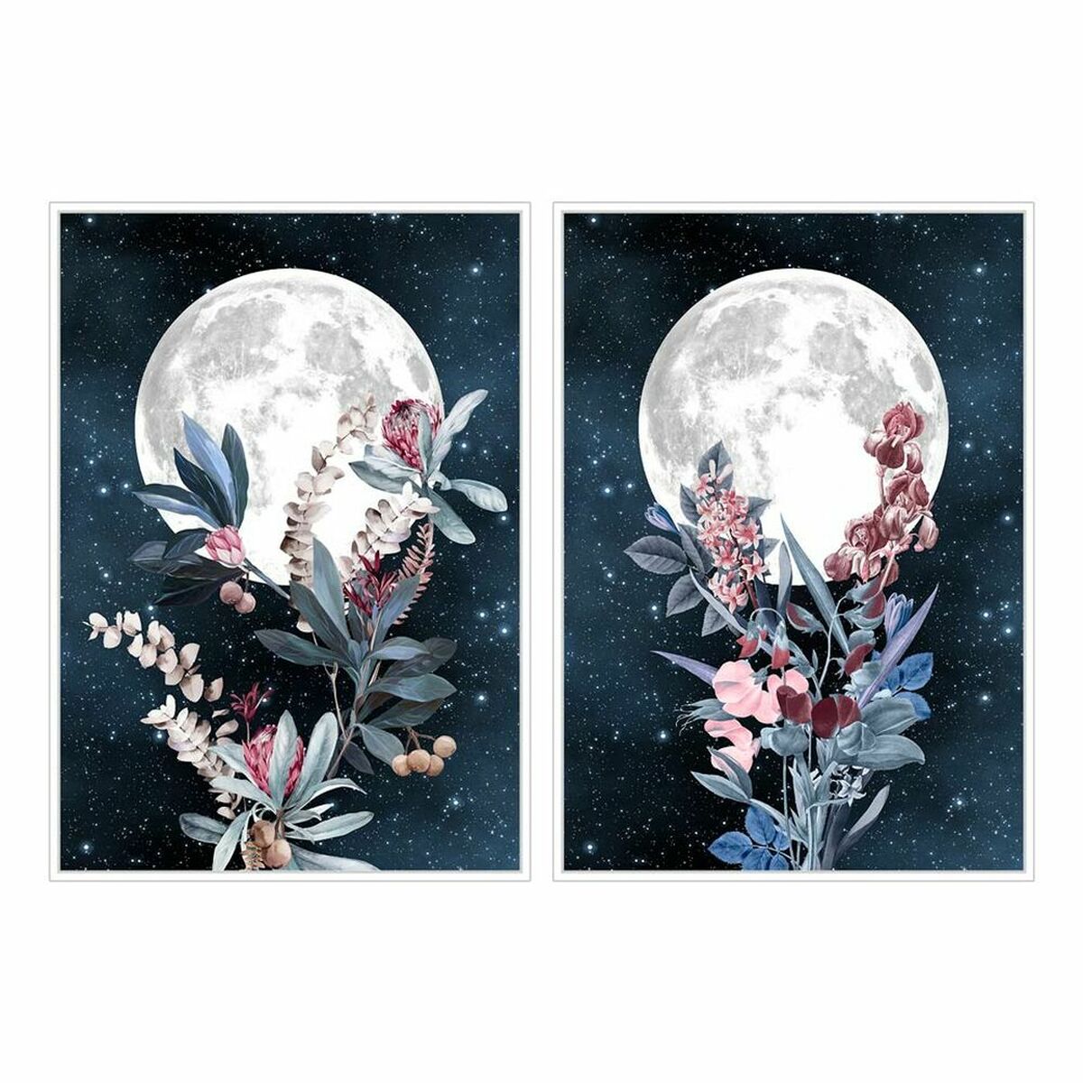 Tavla DKD Home Decor 83 x 4,5 x 123 cm Måne Modern (2 antal) - 3