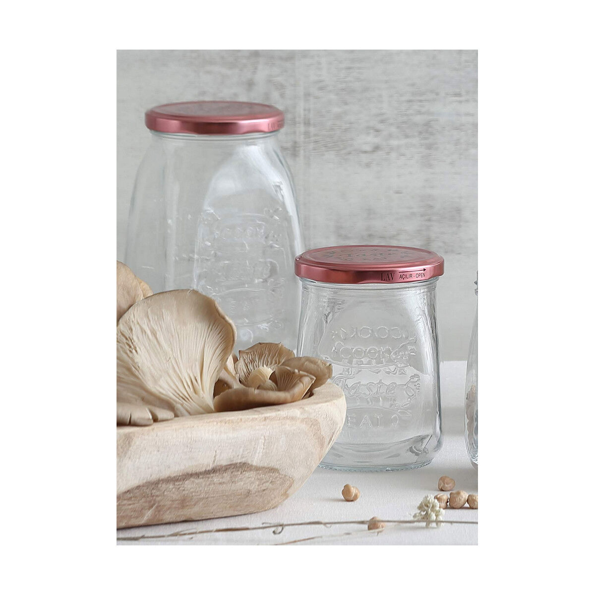 Genomskinlig glasburk Tasty Med lock 550 ml - 2