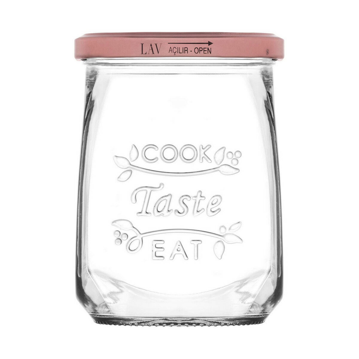 Genomskinlig glasburk Tasty Med lock 550 ml