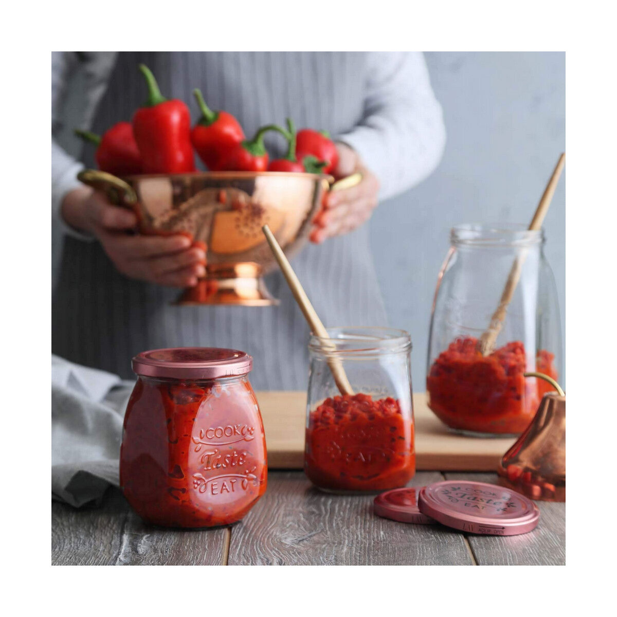Genomskinlig glasburk Tasty Med lock 550 ml - 4