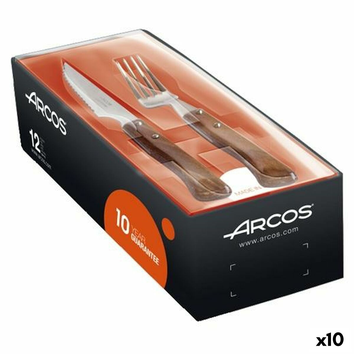 Bestick-set Arcos Trä Rostfritt stål (10 antal)