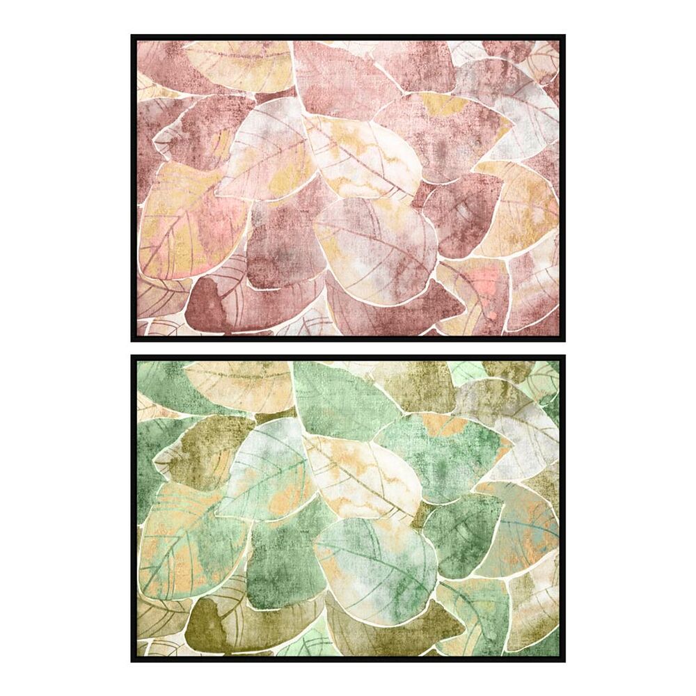 Tavla DKD Home Decor 123 x 4,5 x 83 cm Traditionell Löv av en växt (2 antal) - 2