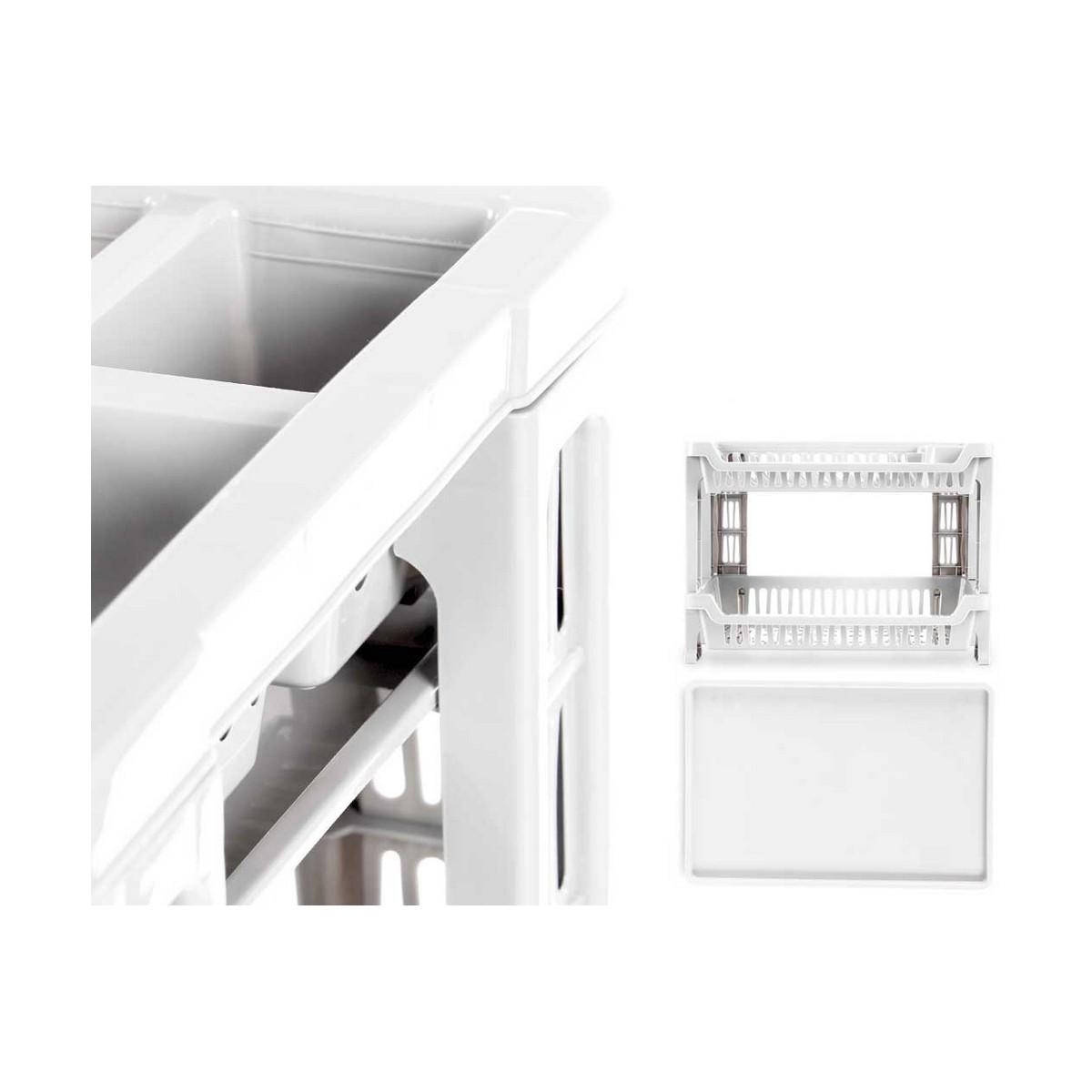 Diskställ Vit Plast (40 x 30 x 29 cm) - 2