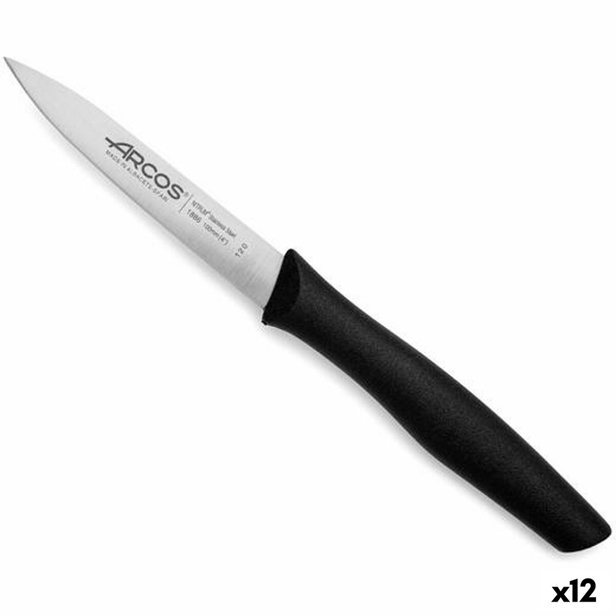 Skalkniv Arcos Nova Svart Rostfritt stål polypropen 10 cm (12 antal)