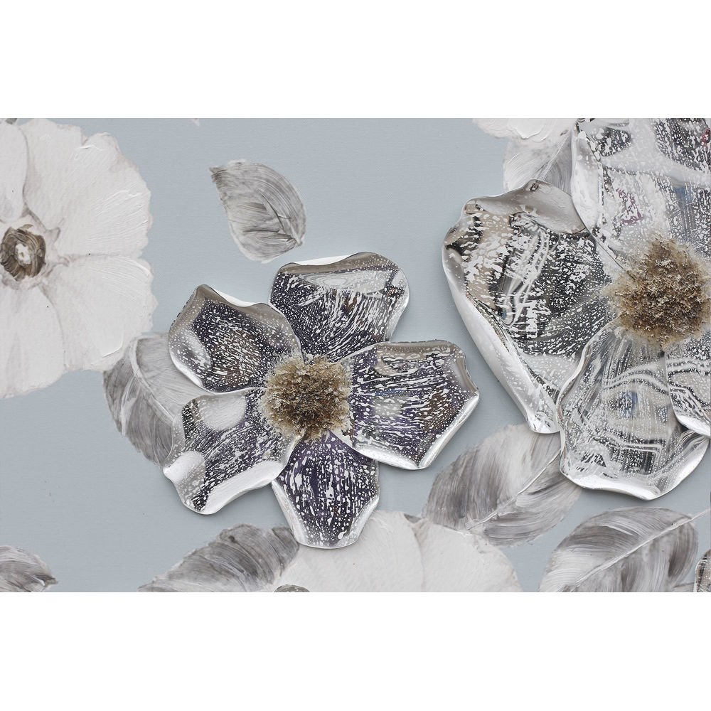 Tavla DKD Home Decor 80 x 2,8 x 80 cm Virágok Shabby Chic (4 Delar) - 2