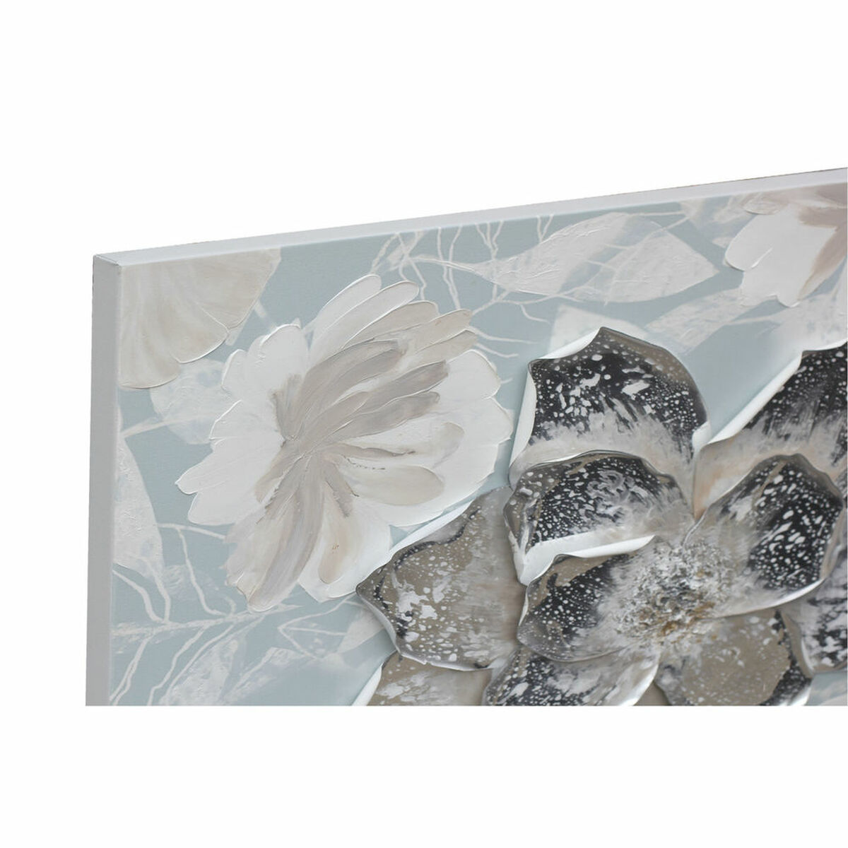 Tavla DKD Home Decor 80 x 2,8 x 80 cm Virágok Shabby Chic (4 Delar) - 6