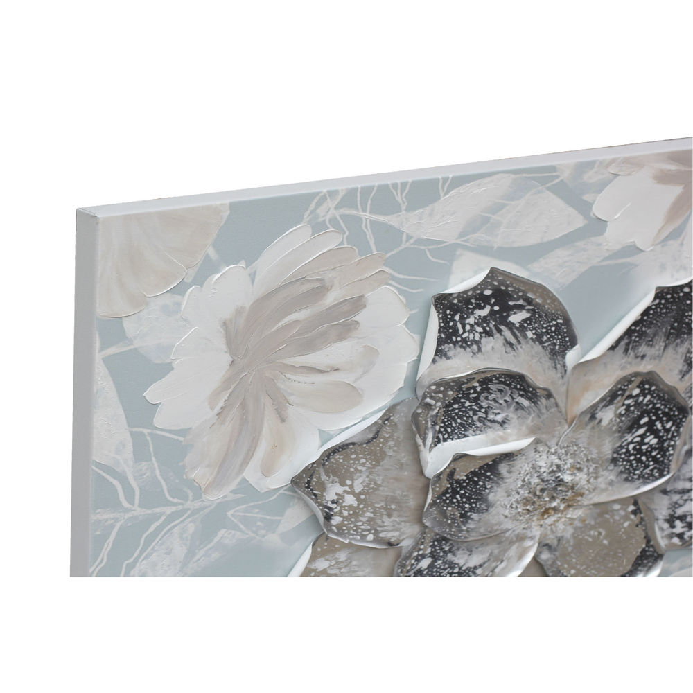 Tavla DKD Home Decor 80 x 2,8 x 80 cm Virágok Shabby Chic (4 Delar) - 3