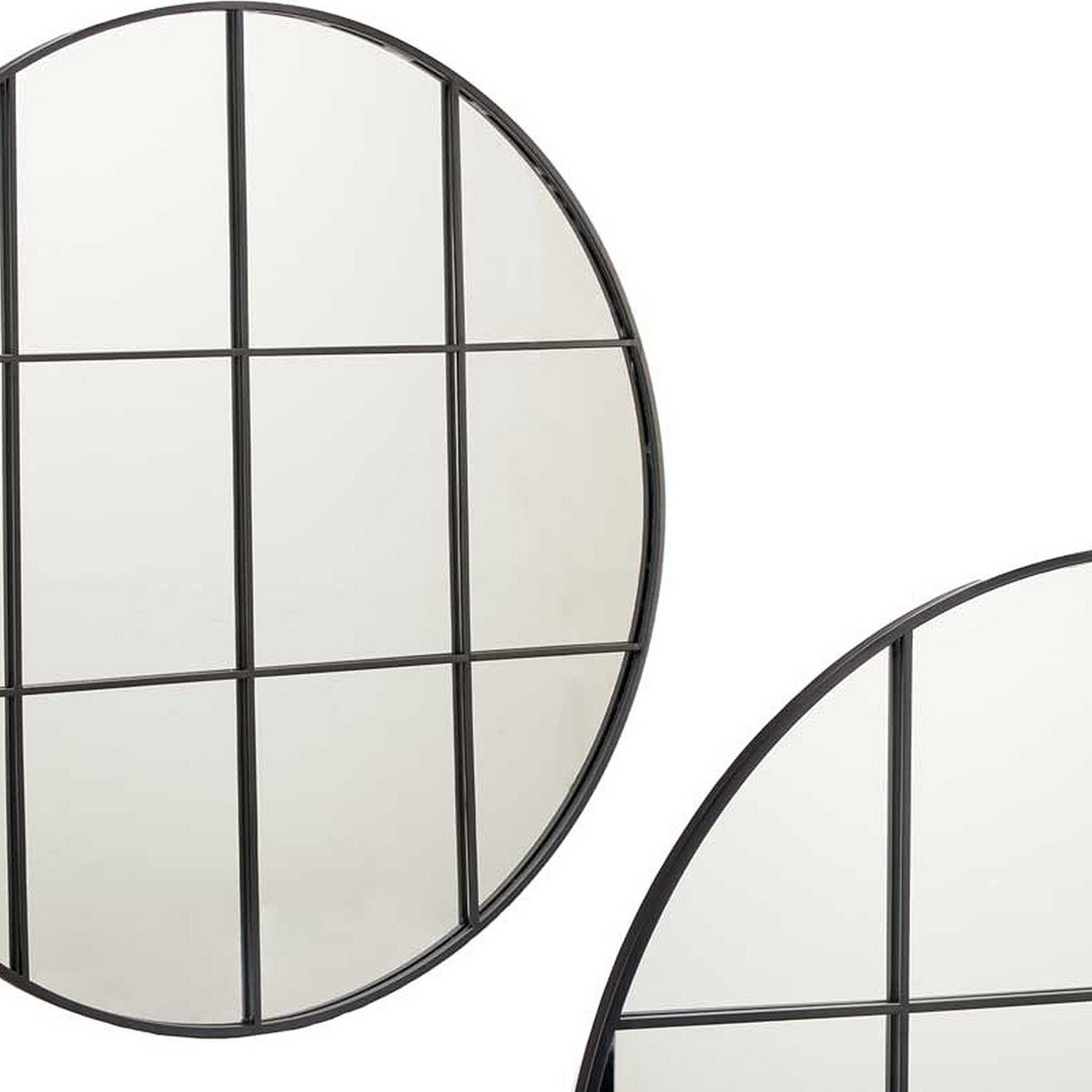 Väggspegel Rund Svart Metall (100 x 2,5 x 100 cm) - 3