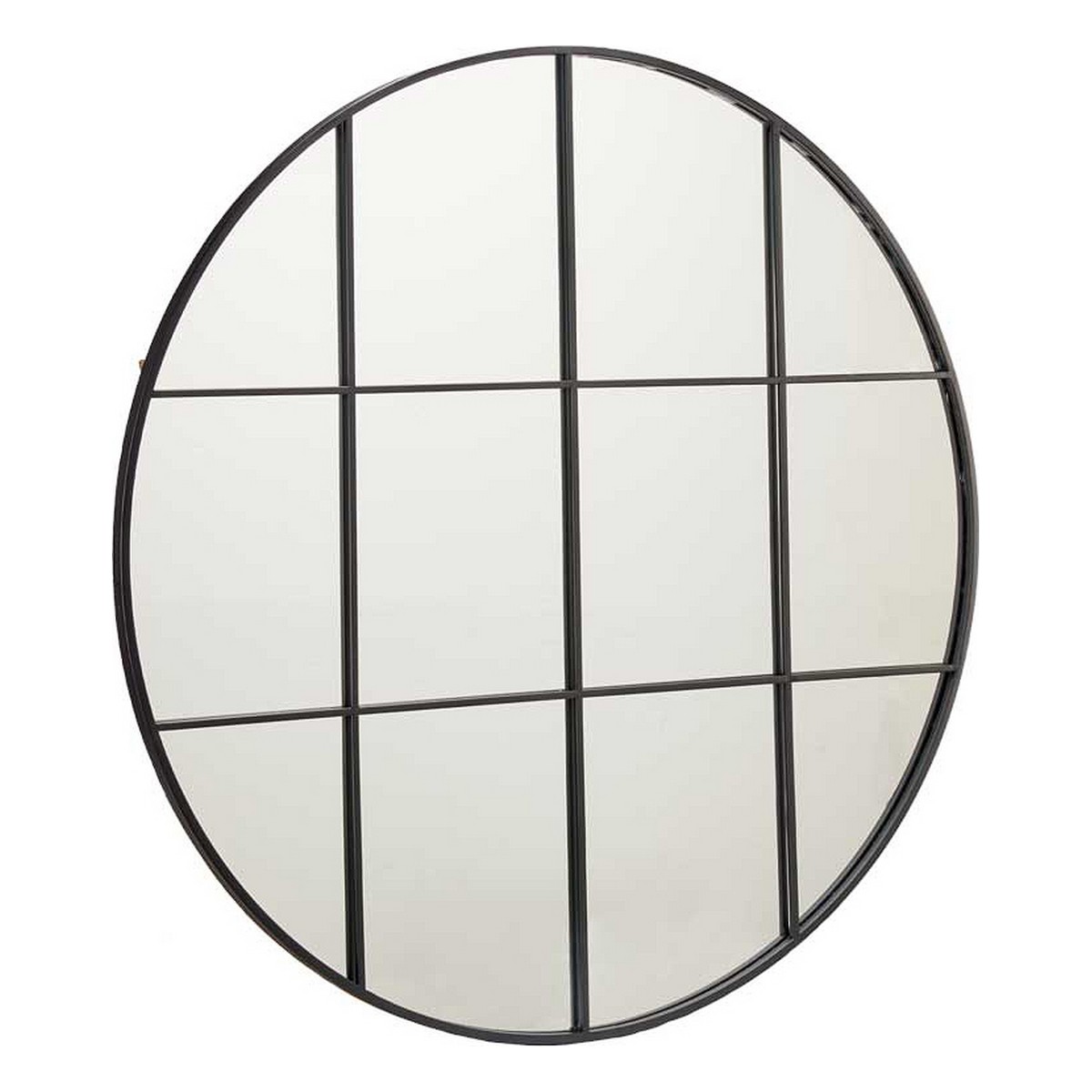 Väggspegel Rund Svart Metall (100 x 2,5 x 100 cm)