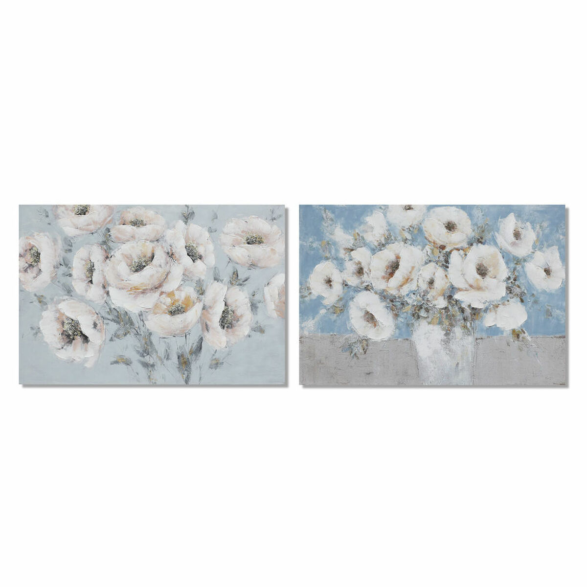 Tavla DKD Home Decor 120 x 2,8 x 80 cm Virágok Shabby Chic (2 antal) - 4