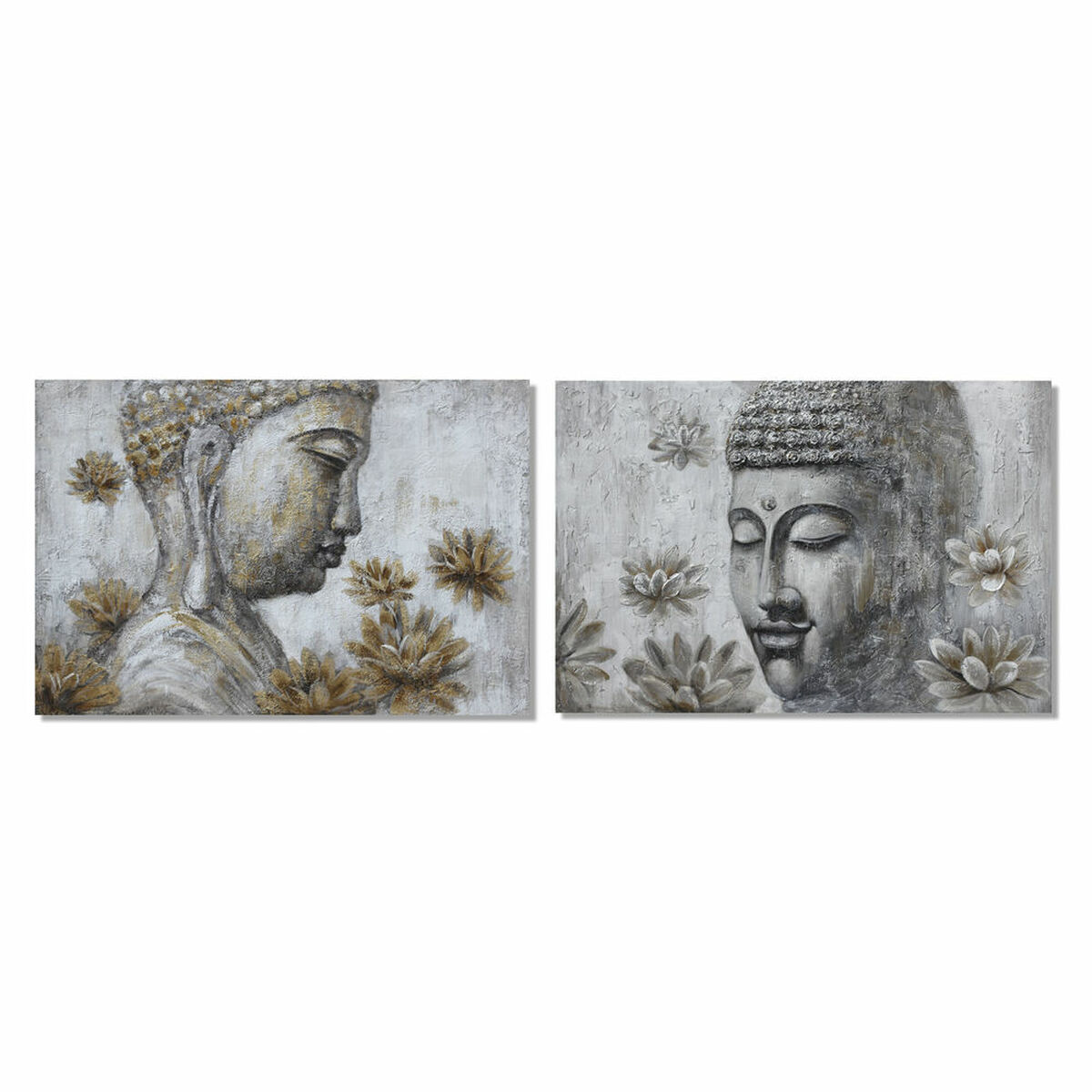 Tavla DKD Home Decor 120 x 2,8 x 80 cm Buddha Orientalisk (2 antal) - 3