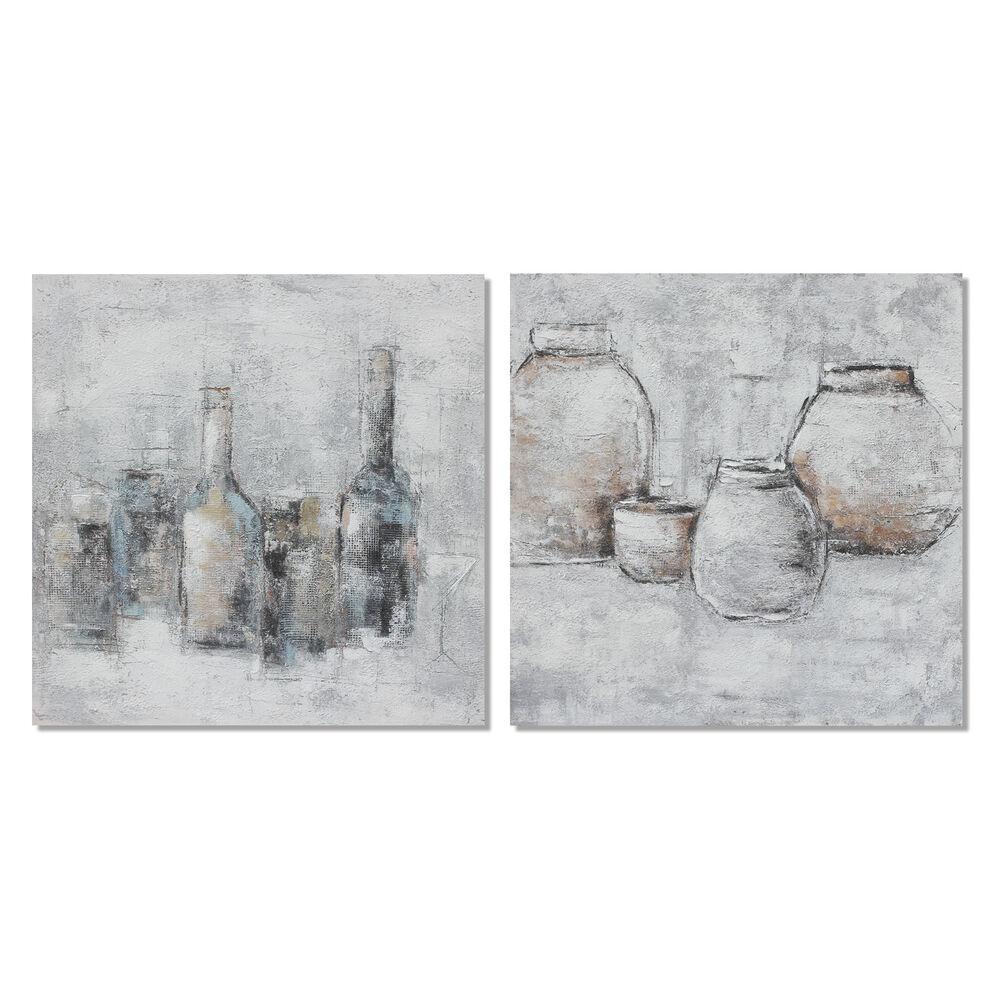 Tavla DKD Home Decor 100 x 2,8 x 100 cm Vas Traditionell (2 antal)