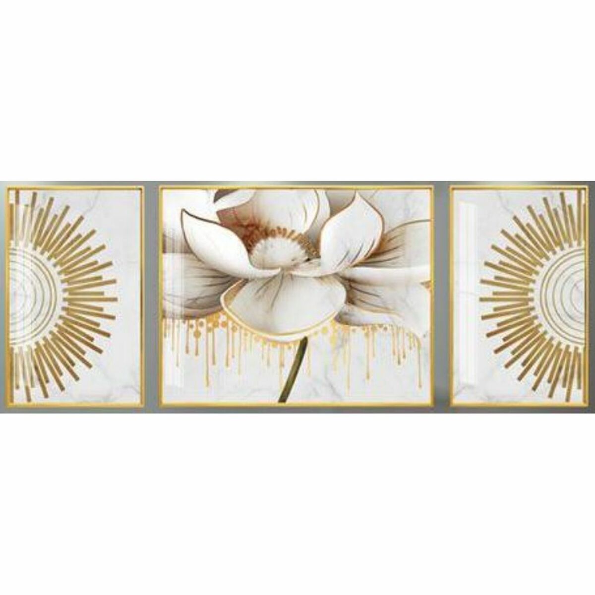 Tavla DKD Home Decor Blomster (240 x 3 x 80 cm) - 2