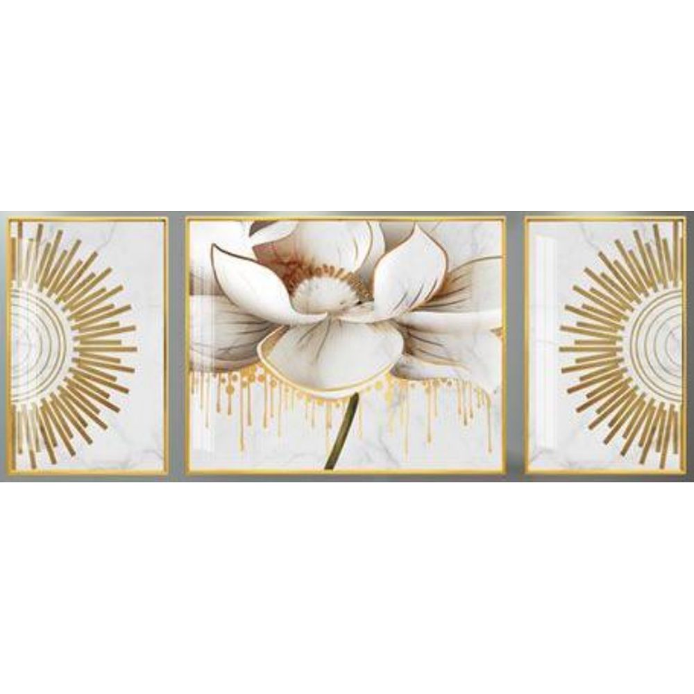 Tavla DKD Home Decor Blomster (240 x 3 x 80 cm)
