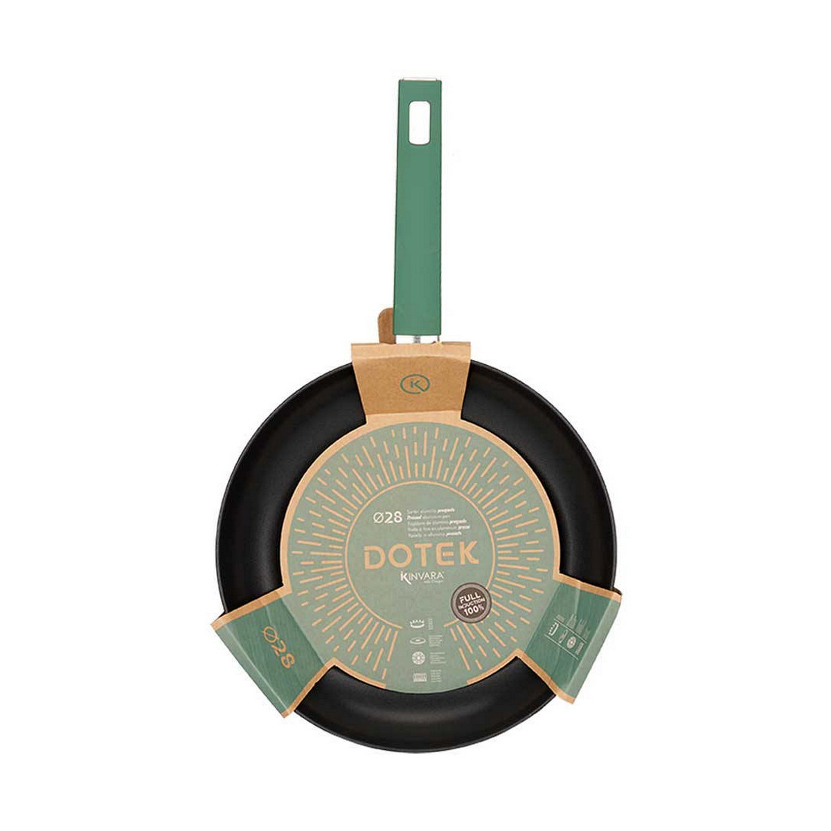Non-stick-panna Svart Grön Ø 28 cm Aluminium - 3
