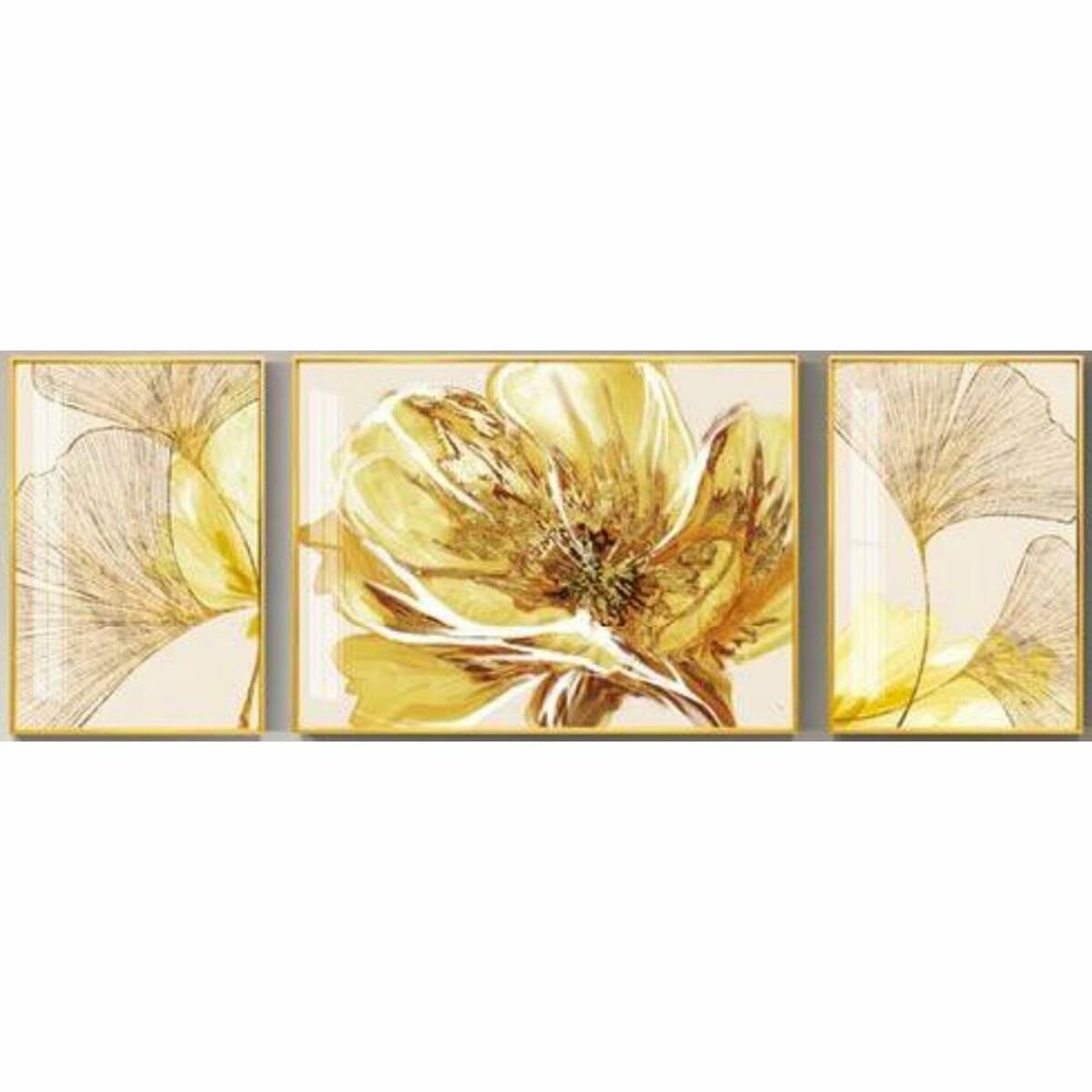 Tavla DKD Home Decor Virágok (240 x 3 x 80 cm) - 2