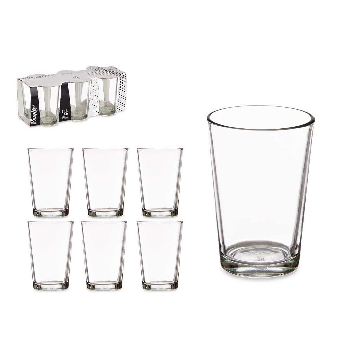 Glas Slät 6 antal Glas Transparent (200 ml) - 2