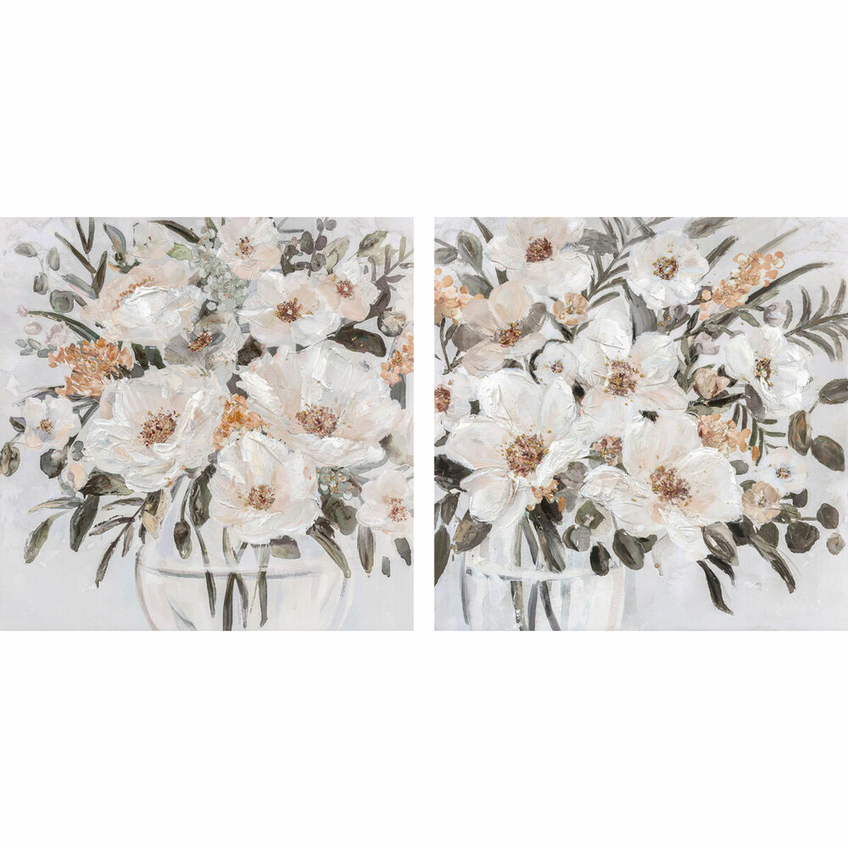 Tavla DKD Home Decor 80 x 3,5 x 80 cm Vas Shabby Chic (2 antal) - 4