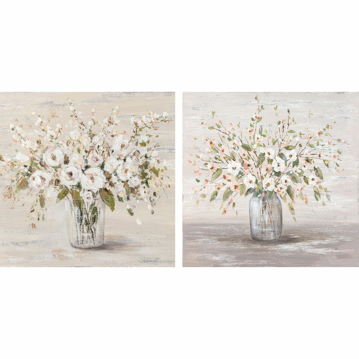 Tavla DKD Home Decor 90 x 2,4 x 90 cm Vas Shabby Chic (2 antal) - 4