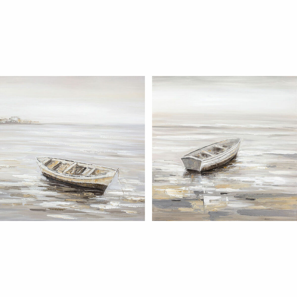 Tavla DKD Home Decor 90 x 2,4 x 90 cm Barco Medelhavs (2 antal) - 4