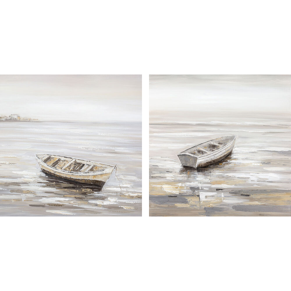 Tavla DKD Home Decor 90 x 2,4 x 90 cm Barco Medelhavs (2 antal) - 2