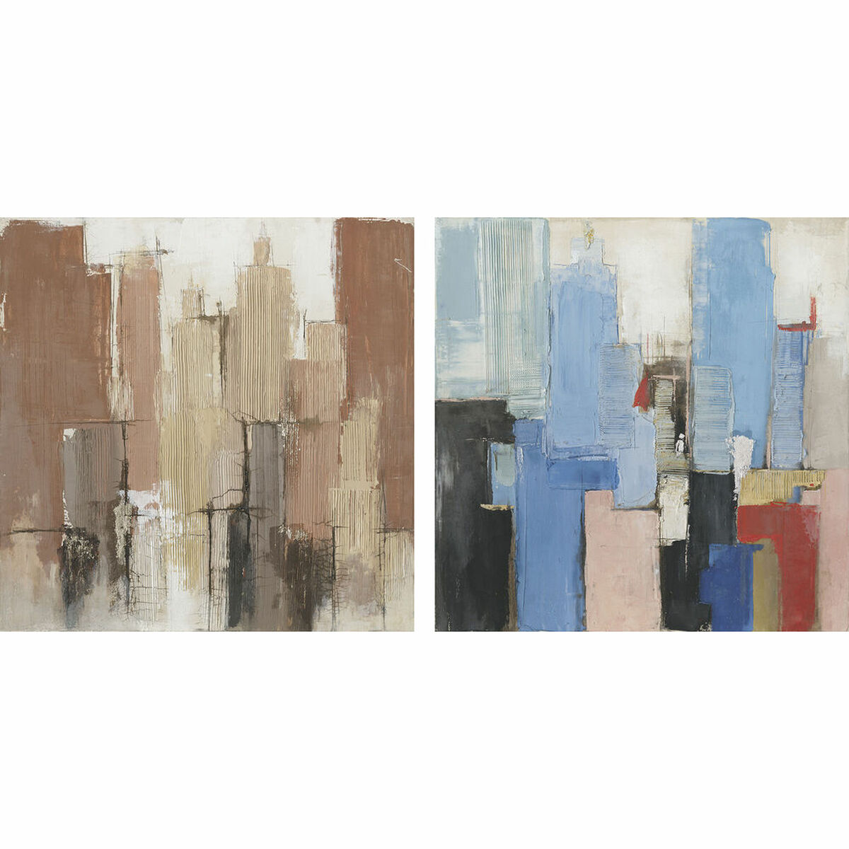 Tavla DKD Home Decor 100 x 2,4 x 100 cm Abstrakt Modern (2 antal) - 6